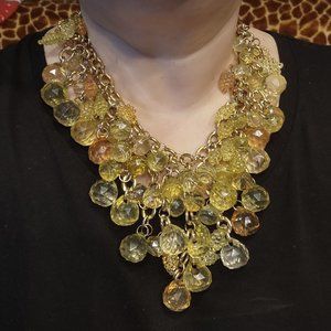 Iris G Gold-Tone Yellow, Orange & Green Acrylic Bead Necklace & Earrings Set